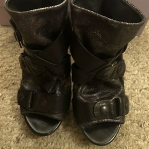 Her wang peep toe bootie